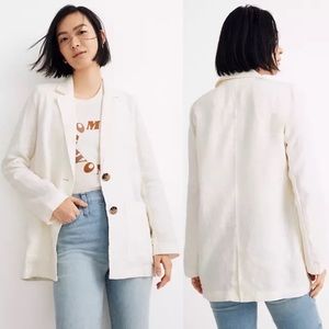 Madewell Dorset Linen Blazer, XS, Ivory
